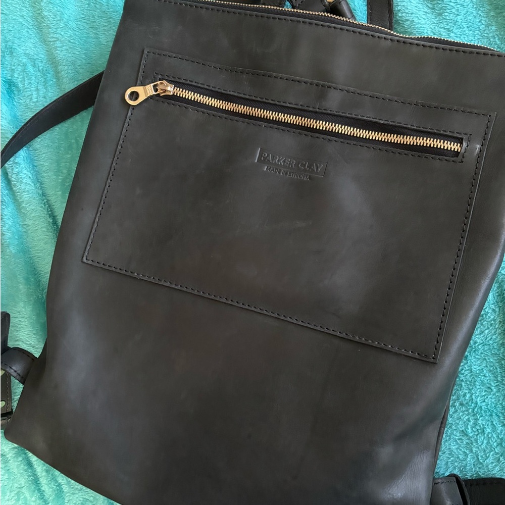 Parker Clay Miramar Black Leather Backpack